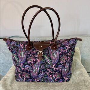 Chaps Paisley Tote in Pink, Purple, Green and Brown